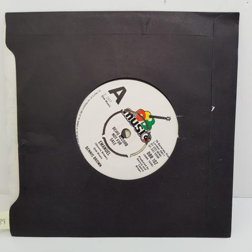 DENNIS BROWN - Wolf And Leopards, B side - Emanual, 7 inch single, demo record, DBR 102. White label with black font