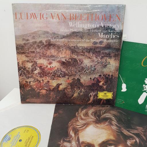 LUDWIG VAN BEETHOVEN, BERLIN PHILHARMONIC, HERBERT VON KARAJAN - Wellington's Victory/Marches, 12 inch LP, 643 210, yellow label with blue/white ring