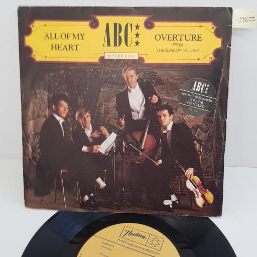 ABC - All Of My Heart, B side - Overture from The Lexicon Of Love , 7 inch single, NT 104. Yellow label