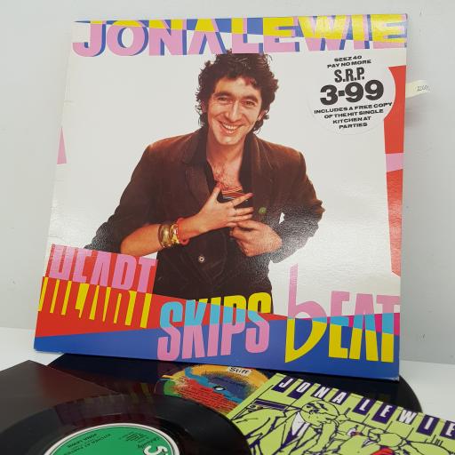 JONA LEWIE - Heart Skips Beat, 12 inch LP, SEEZ 40, coloured print label. Includes free single: Kitchen At Parties, Bureaucrats