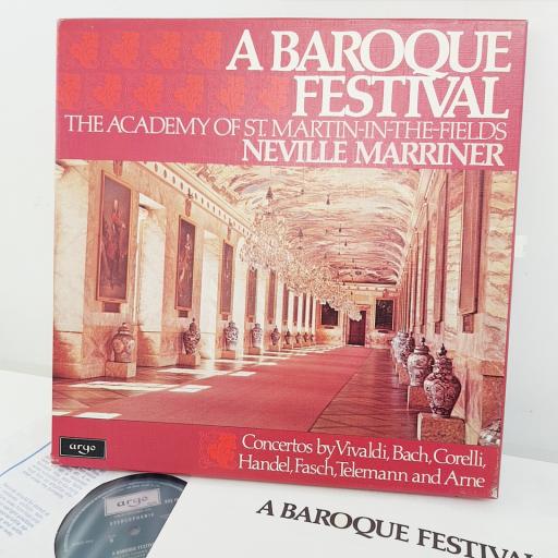 THE ACADEMY OF ST. MARTIN-IN-THE-FIELDS, NEVILLE MARRINER - A Baroque Festival, 3x12 inch LP, D69D 3, green label with silver font