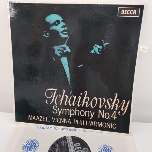 TCHAIKOVSKY, LORIN MAAZEL, VIENNA PHILHARMONIC - Symphony No.4, 12 inch LP, SXL 6157, black wideband labels with silver lettering