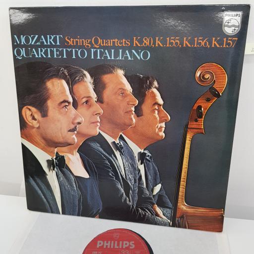MOZART, QUARTETTO ITALIANO - String Quartets K.80, K.155, K.156, K.157, 12 inch LP, 6500 142, red label with silver font