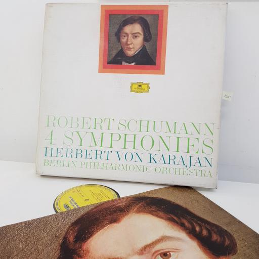 ROBERT SCHUMANN - HERBERT VON KARAJAN, BERLIN PHILHARMONIC ORCHESTRA - 4 Symphonies, 3x12 inch LP, 2561 178, yellow labels
