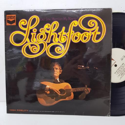 GORDON LIGHTFOOT - did she mention my name? SULP1199, 12"LP, beige label with black font