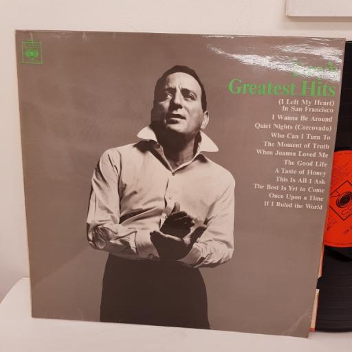 TONY BENNETT - Tony's greatest hits. 62821, 12" LP. orange label with black font.