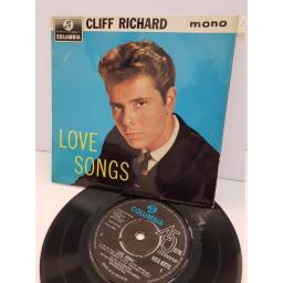 CLIFF RICHARD - love songs. SEG8272, 7" single