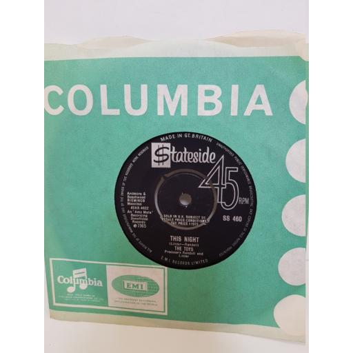 THE TOYS - this night/ a lovers concerto. SS460, 7" single