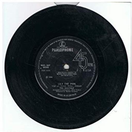 THE SCAFFOLD - Lily The Pink, B side - Buttons Of Your Mind, 7 inch single, R 5734, black label with silver font