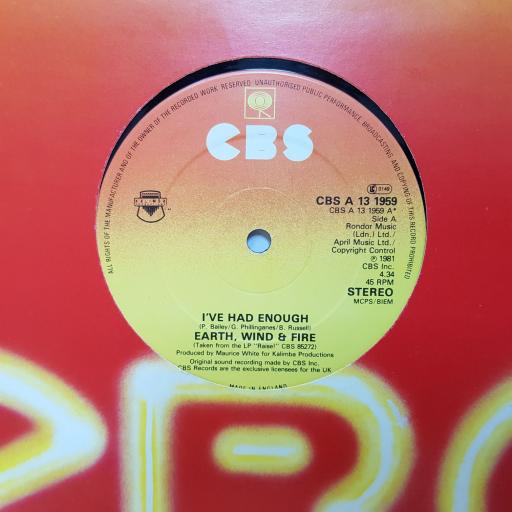 EARTH, WIND & FIRE - i've had enough. 131959, 12"LP