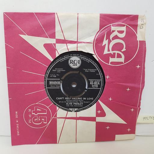 ELVIS PRESLEY Can't help falling in love. Rock a hula baby twist special. 7 inch vinyl. RCA1270