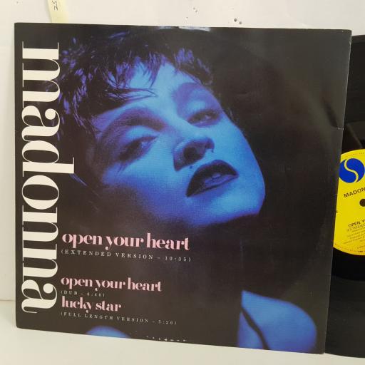 MADONNA open your heart, extended version. 3 track 12" vinyl SINGLE. W8480T