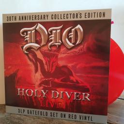 DIO holly diver live. 3 X 12" RED VINYL LP. VV3LP005