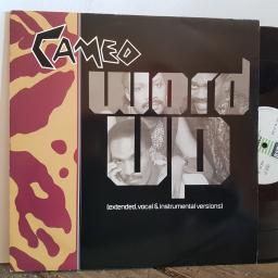 CAMEO word up. EXTENDED VOCAL and INSTRUMENTAL VERSIONS. 4 TRACK VINYL 12" single. JABX38