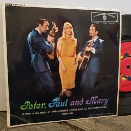 PETER PAUL and MARY blowin' in the wind. 4 TRACK 7" vinyl EP. WEP6114