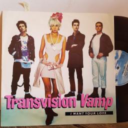 TRANSVISION VAMP I want your love. Sweet thing. Evolution Evie. 12" vinyl single. TVVT3