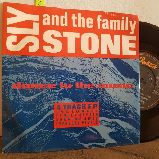 SLY and the FAMILY STONE dance to the music. FOUR TRACK 7" vinyl SINGLE. SLY1