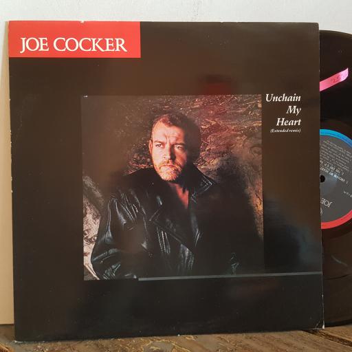 JOE COCKER unchain my heart, EXTENDED REMIX. 3 track VINYL 12" single. 12CL465
