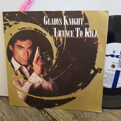 GLADYS KNIGHT SINGS licence to kill. Pam. 7" vinyl SINGLE. MCA1339