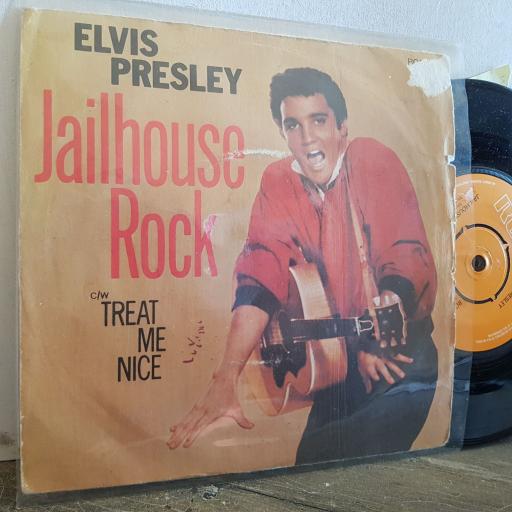 ELVIS PRESLEY jailhouse rock. treat me nice 7" vinyl SINGLE. RCA2695