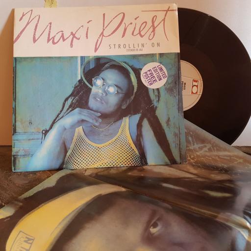 MAXI PRIEST STROLLIN' ON. with limited editon free poster. VINYL 12" LP. TEN8412