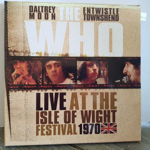 THE WHO Daltrey, Entwistle, Moon, Townshend. LIVE AT THE ISLE OF WIGHT FESTIVAL. RED, WHITE AND BLUE 3 X VINYL 12" LP. RCV065LP