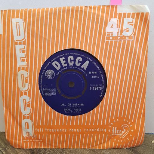SMALL FACES all or nothing. understanding. 7" vinyl SINGLE. F12470