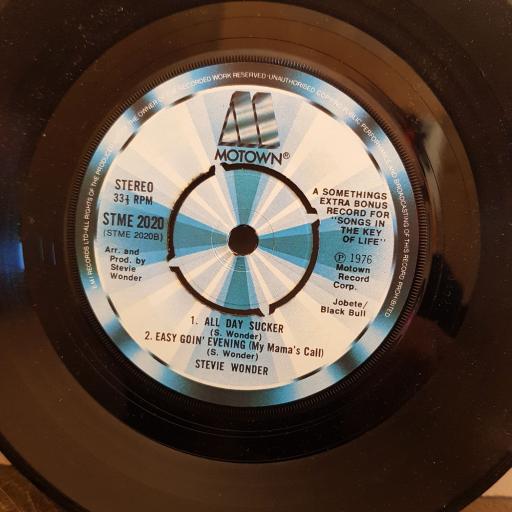 STEVIE WONDER a somethings extra bonus record for "songs for the key of life". 7" 4 TRACK vinyl SINGLE. STME2020