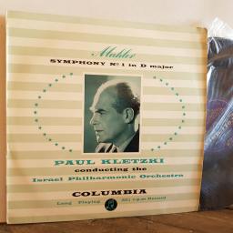 Mahler. Paul Kletzki Conducting The Israel Philharmonic Orchestra. Symphony No. 1 in D Major. 12" vinyl LP. 33CX1207