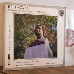 Beethoven. Bruno Walter Conducting The New York Philharmonic Orchestra. Symphony No. 9 In D Minor, Op. 125, Choral. 12" vinyl LP. GBL 5620