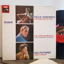 Elgar. Jacqueline Du Pré, Sir John Barbirolli, London Symphony Orchestra. Janet Baker. Cello Concerto, Sea Pictures. 2 X 12" vinyl LP. ASD 655