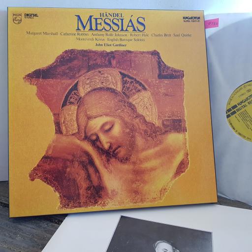 Händel, Monteverdi Kórus, The English Baroque Soloists, John Eliot Gardiner. Messiás. 12" vinyl LP BOX SET. SLPDL 12817-19