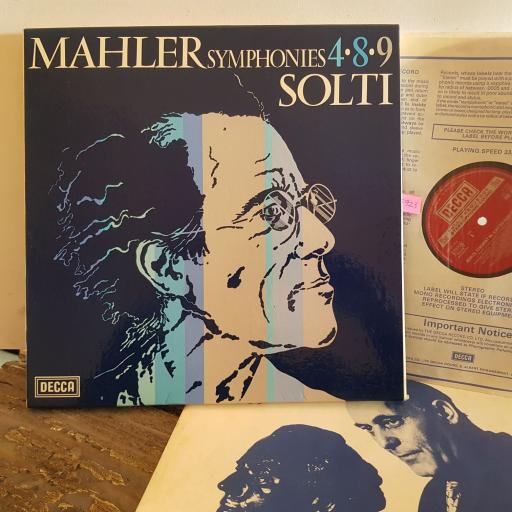 Mahler, Georg Solti. Symphonies 4.8.9. 12" vinyl LP BOX SET. 7BB 183/187
