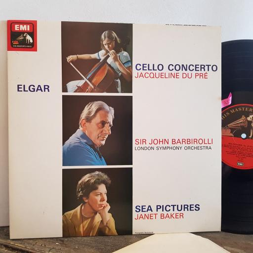 Elgar. Jacqueline Du Pré, Sir John Barbirolli, London Symphony Orchestra. Janet Baker. Cello Concerto, Sea Pictures. 2 X 12" vinyl LP. ASD 655