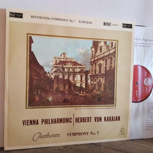 Vienna Philharmonic Orchestra. Herbert von Karajan. Beethoven. Symphony No. 7 In A Op. 92. 12" vinyl LP. RB.16212