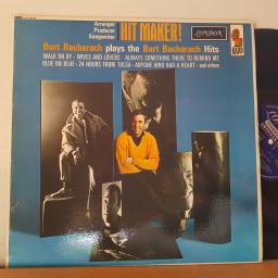 BURT BACHARACH Hit maker! 12" vinyl LP. SHR8233