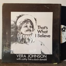 VERA JOHNSON with CATHY FINK & DUCK DONALD That's what i believe, 12" vinyl LP. ZAXS001