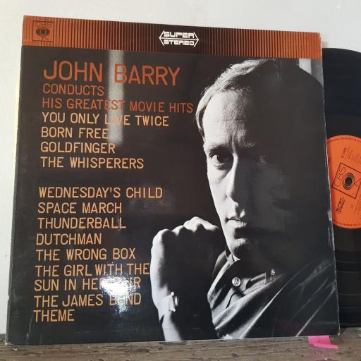 JOHN BARRY Conducts his greatest movie hits, 12" vinyl LP compilation. SS63038