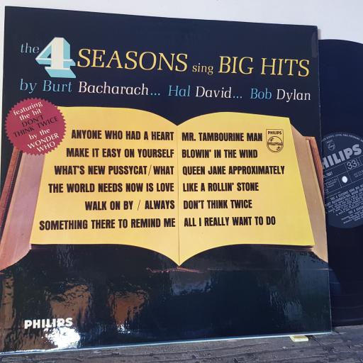 THE 4 SEASONS Big hits by Burt Bacharach/Hal David and Bob Dylan, 12" vinyl LP. BL7687