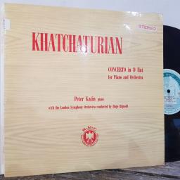 KHATCHATURIAN, PETER KATIN WITH THE LONDON SYMPHONY ORCHESTRA, CONDUCTED BY HUGO RIGNOLD Concerto in D flat for piano and orchestra, 12" vinyl LP. SCM55