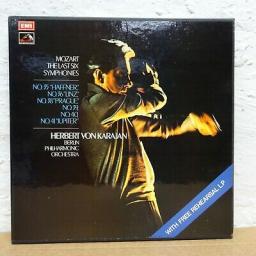 MOZART, HERBERT VON KARAJAN, BERLINER PHILHARMONIKER The last six symphonies, 4x 12" LP. SLS809.