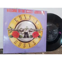 GUNS N ROSES welcome to the jungle. night train. 7" VINYL SINGLE. GEF47