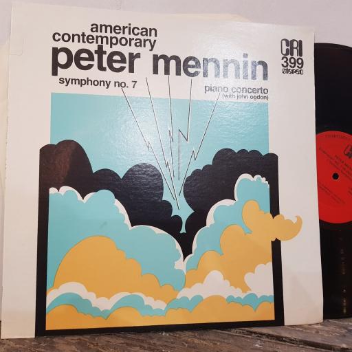 PETER MENNIN Symphony no.7 / piano concerto, 12" vinyl LP. CRISD399.