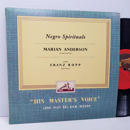 MARIAN ANDERSON WITH FRANZ RUPP Negro spirituals, 10" vinyl LP. BLP1060