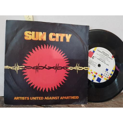 Artists against apartheid. SUN CITY. NOT SO FAR AWAY. 7" VINYL SINGLE. MT7