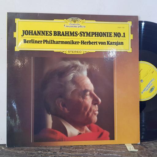 JOHANNES BRAHMS - BERLINER PHILHARMONIKER, HERBERT VON KARAJAN Symphonit no.1, 12" vinyl LP. 2531131.