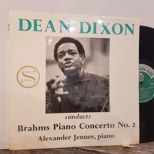 DEAN DIXON CONDUCTS ALEXANDER JENNER Brahms piano concerto no.2, 12" vinyl LP. ST213.