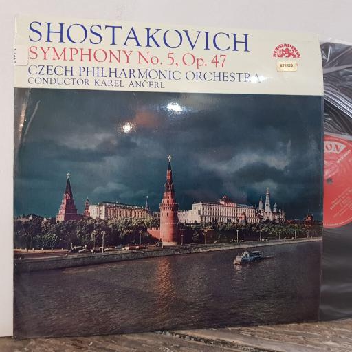 SHOSTAKOVICH, THE CZECH PHILHARMONIC ORCHESTRA, CONDUCTED BY KAREL ANCERL Symphony no.5, op.47, 12" vinyl LP. ST50423.