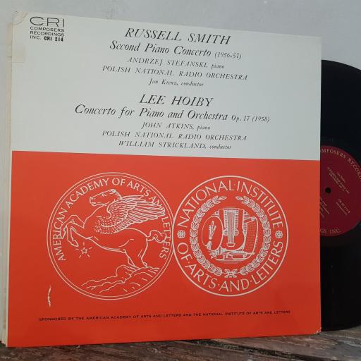 RUSSELL SMITH / LEE HOIBY Second piano concerto / concerto for piano and orchestra, op.17, 12" vinyl LP. CRISD214.