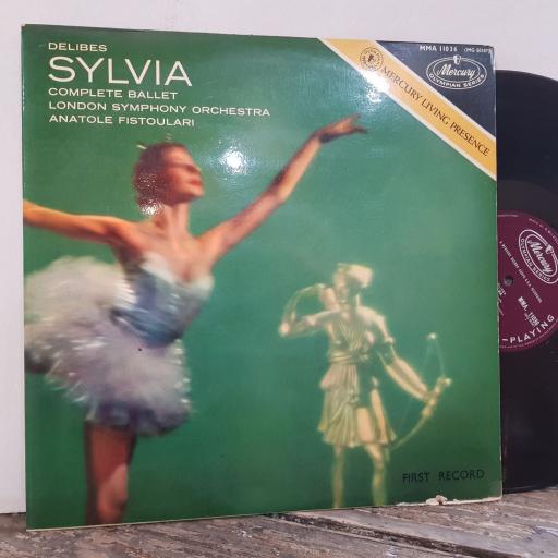 1st MONO PRESS 1955. . DELIBES, FISTOULARI, LONDON SYMPHONY ORCHESTRA Sylvia, 12" vinyl LP. MMA11036.